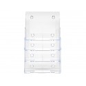 Portastampati da banco deflecto® A4 in polistirene a 4 livelli trasparente 77441