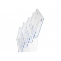 Portastampati da banco deflecto® A4 in polistirene a 4 livelli trasparente 77441