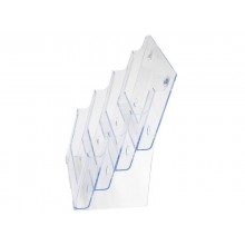 Portastampati da banco deflecto® A4 in polistirene a 4 livelli trasparente 77441