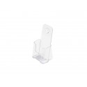 Portastampati da banco deflecto® 1/3 di A4 in polistirene con foro per ancoraggio a parete trasparente - 77501