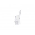 Portastampati da banco deflecto® 1/3 di A4 in polistirene con foro per ancoraggio a parete trasparente - 77501