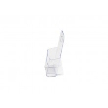 Portastampati da banco deflecto® 1/3 di A4 in polistirene con foro per ancoraggio a parete trasparente - 77501
