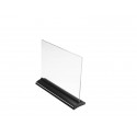 Porta-avvisi deflecto® A4 orizzontale in polimetilmetacrilato trasparente e nero 58445