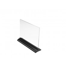 Porta-avvisi deflecto® A4 orizzontale in polimetilmetacrilato trasparente e nero 58445