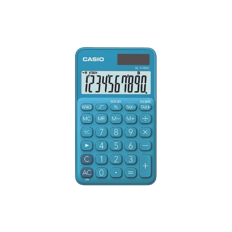 Calcolatrici scientifiche CASIO tascabile 10 cifre - solare e batteria Blu  - SL-310UC-BU
