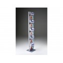 Espositore Menhir da terra TECNOSTYL A4 in alluminio a 5 scomparti 33x33x173 cm silver - MIC102