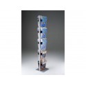 Espositore da terra porta depliant Menhir Tecnostyl A4 in alluminio con 10 scomparti 33x33x173 cm silver MIC103
