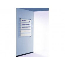 Struttura a parete a 5 targhe bisatinate TECNOSTYL 60x15 cm silver/trasparente TP001BS