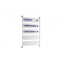 Targa a parete 60x15 cm TECNOSTYL in alluminio silver/trasparente TP002BS