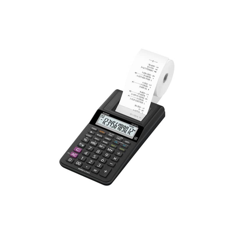 Calcolatrice scrivente HR-8RCE-WE con batteria, adattatore AC opzionale nero - HR-8RCE-BK-W-EC