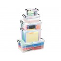 Contenitore con doppio coperchio in ppl 24 L Strata riciclabile impilabile trasparente - 2006730110