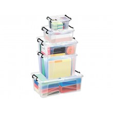 Contenitore con doppio coperchio in ppl 24 L Strata riciclabile impilabile trasparente - 2006730110