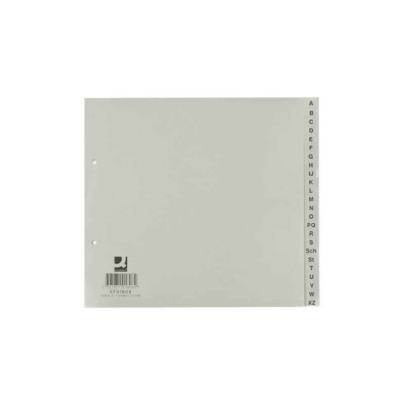 Divisori alfabetici Q-Connect A-Z metà altezza 23x21 cm grigio 24 pagine KF01808