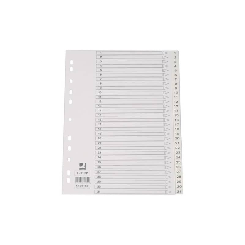 Divisore numerico Q-Connect bianco 22,5x29,7 cm ppl 1-31 KF00180