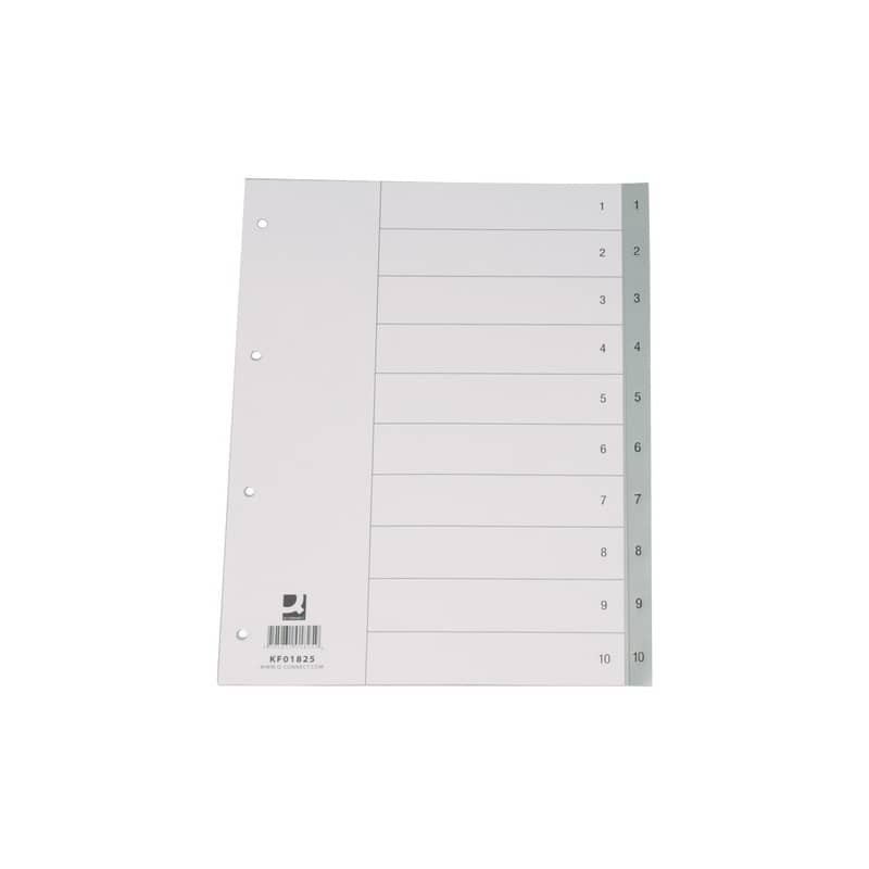 Divisore numerico Q-Connect grigio 22,5x29,7 cm ppl 1-10 KF01825