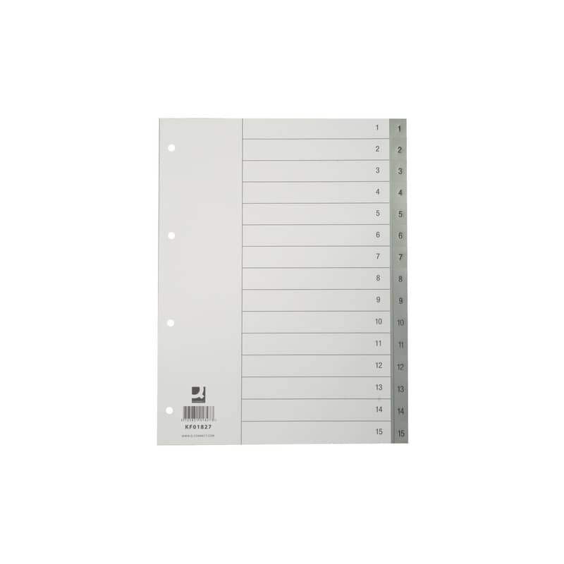 Divisore numerico Q-Connect grigio 22,5x29,7 cm ppl 1-15 KF01827