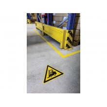 Pittogramma da pavimento "Attenzione passaggio carrelli" DURABLE giallo Ø 430 mm - 173404