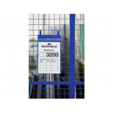 Tasche per identificazione Durable con fascette di aggancio blu f.to esterno mm 223x530- inserto A4 vert. cf. 50- 175007