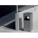 Posacenere Durable a colonna acciaio con sabbia e cestino base quadrata H 62 x Ø 25 cm argento metallizzato - 333123