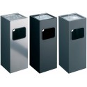 Posacenere Durable a colonna acciaio con sabbia e cestino base quadrata H 62 x Ø 25 cm argento metallizzato - 333123