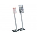 Espositore da terra DURABLE CRYSTAL SIGN STAND A4 argento metallizzato - 481823