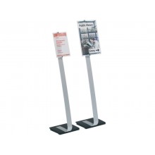 Espositore da terra DURABLE CRYSTAL SIGN STAND A4 argento metallizzato - 481823
