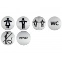 Pittogramma adesivo "WC donne/uomini" DURABLE acciaio inossidabile spazzolato argento metallizzato Ø 83 mm - 492023