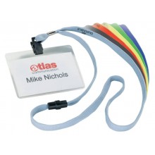 Portanomi DURABLE tasca aperta con cordoncino trasparente/nero 60x90mm conf. 10 - 813901