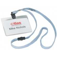 Portanomi DURABLE tasca aperta con cordoncino trasparente/grigio inserto 60x90mm  conf. 10 - 813910