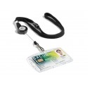 Chiocciole portabadge YO-YO Durable rotonde in plastica con cordoncino nero 822301 (Conf.10)