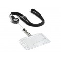 Chiocciole portabadge YO-YO Durable rotonde in plastica con cordoncino nero 822301 (Conf.10)