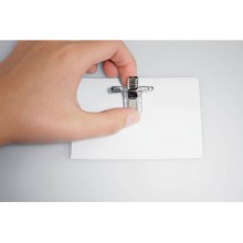 Portanomi DURABLE autolaminante con combi clip trasparente inserto fino a 54x90mm  conf. 25 - 823019