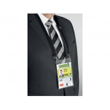 Portanomi DURABLE con cordoncino 20 mm per eventi nero/trasparente inserti f.to A6  conf. 10 - 852501