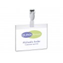 Portanomi con clip DURABLE EUROBADGE tasca chiusa pvc trasparente inserto 90x60 mm  conf. 25 - 814319