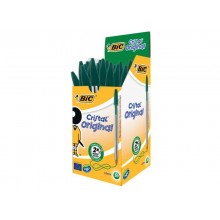 Penna a sfera BIC Cristal M punta 1 mm verde Conf. 50 pezzi - 8373629