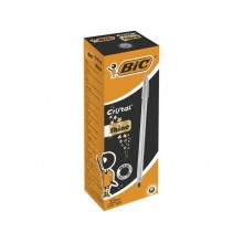 Penna a sfera BIC Cristal Shine Silver M 1 mm nero 526280 (Conf.20)