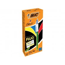 Penne a sfera a scatto BIC 4 Colours Fluo M/L 1/1,6 mm assortiti 982868 (Conf.12)