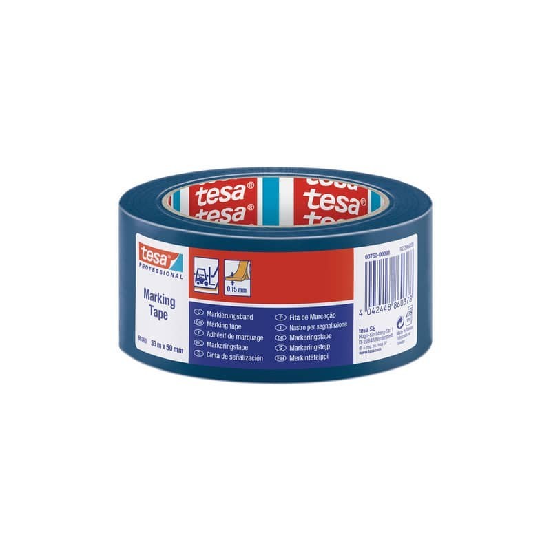 Nastro per segnalazioni in PVC tesa tesaflex® 60760 rivestito gomma resina 50mmX33m blu - 60760-00098-15