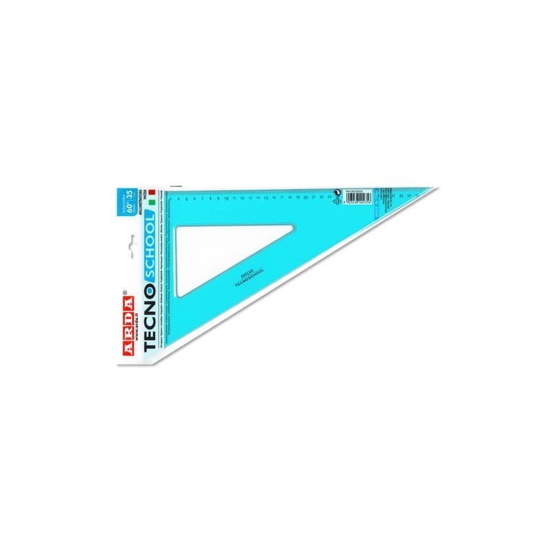 Squadra ARDA Linea Tecnoschool polistirolo termoresistente azzurro trasparente 60° cm 35 - 40235SS (Conf.10)