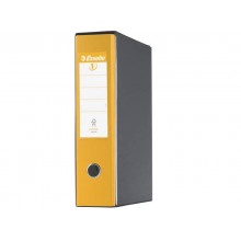 Registratore con custodia Esselte G55 Eurofile protocollo dorso 8 cm cartone rivestito in PP giallo - 390755090
