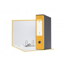 Registratore con custodia Esselte G55 Eurofile protocollo dorso 8 cm cartone rivestito in PP giallo - 390755090