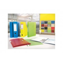 Registratore con custodia Esselte G55 Eurofile protocollo dorso 8 cm cartone rivestito in PP blu vivida - 390755910