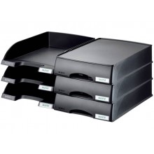 Vaschetta portacorrispondenza Leitz PLUS STANDARD in polistirene A4 nero 52270295 (Conf.5)