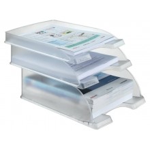 Vaschetta portacorrispondenza impilabile Leitz PLUS JUMBO in polistirolo A4 trasparente satinato - 52330003 (Conf.4)
