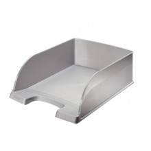 Vaschetta portacorrispondenza impilabile Leitz PLUS JUMBO in polistirolo A4 grigio metallizzato - 52330084 (Conf.4)