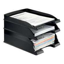 Vaschetta portacorrispondenza impilabile Leitz PLUS JUMBO in polistirolo A4 nero 52330095 (Conf.4)
