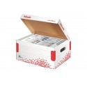 Scatola archivio Esselte SPEEDBOX con coperchio integrato bianco/rosso 25,2x19,3x35,5 cm - 623911 (Conf.15)