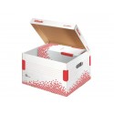 Scatola archivio Esselte SPEEDBOX con coperchio integrato bianco/rosso 32,5x26,3x36,7 cm - 623912 (Conf.15)