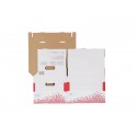Scatola archivio Esselte SPEEDBOX con coperchio integrato bianco/rosso 32,5x26,3x36,7 cm - 623912 (Conf.15)