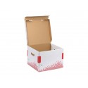 Scatola archivio Esselte SPEEDBOX con coperchio integrato bianco/rosso 32,5x26,3x36,7 cm - 623912 (Conf.15)